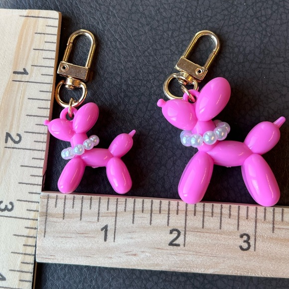 Mommy & Me Balloon Dog with Pearl Necklace Charm / Zipper Pull - NWT - Picture 5 of 6